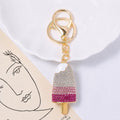 Rhinestone Ice Cream Popsicle Keychain Gold Bag Charm view 7
