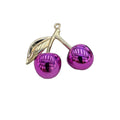 Metallic Cherry Charm Pendant Gold Tone Stem Six Colors view 5