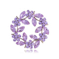 Purple Silver Tone Bauhinia Flower Crystal Eight Designs Metal Brooch Pin view 11