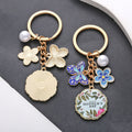 Blue or Pink Butterfly Flower and Mothers Day Keychains view 3