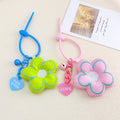 Padded Fabric Five Petal Flower Bag Charm with Beaded Loop view 2