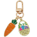 Easter Bunny, Carrot and Egg Enamel Clasp Keychains, 4 Designs view 5
