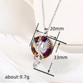 Silver Phoenix Pendant Multicolor Crystal Disc Necklace view 4
