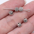 5.5x5.5x4.8mm 0.4g Antique Silver Zinc Alloy Dotted Small Hole Spacer Beads for DIY Bracelet Jewelry