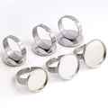 Adjustable Stainless Steel Ring Blanks in Seven Pad Sizes view 5