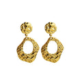 Hammered Irregular Open Drop Statement Stud Earrings view 5