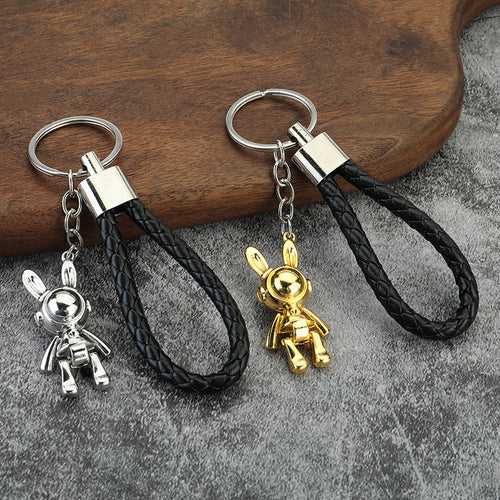 Creative Space Rabbit Metal Keychain for Bags, Cars, and Gifts