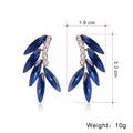 Gold Tone Silver Tone Champagne Marquise Wing Crystal Four Designs Metal Dangle Earrings view 2