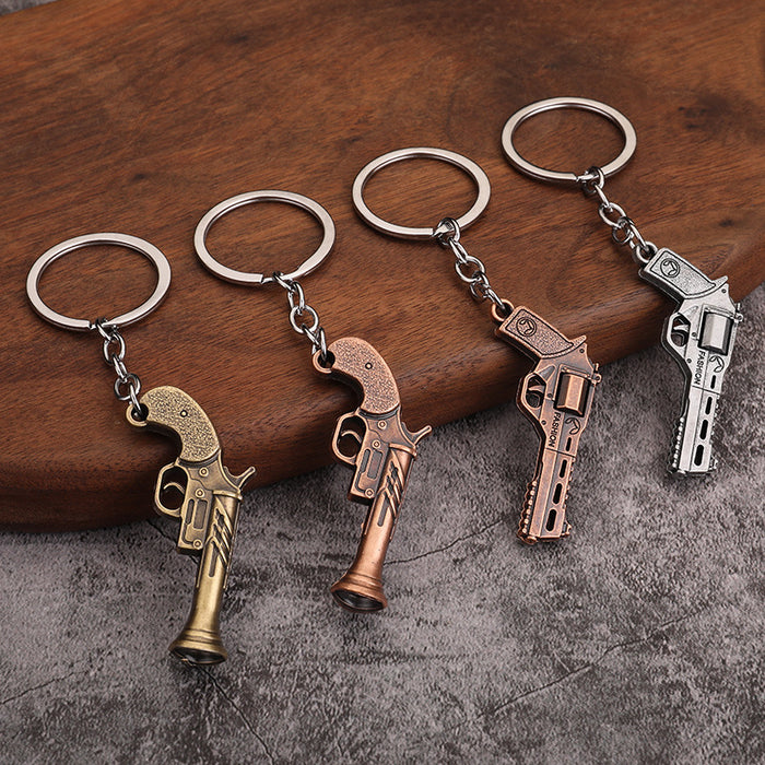 Vintage Pistol Zinc Alloy Keychain Gift Pendant Accessory