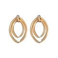 Layered Oval Openwork Drop Earrings in Gold and Silver Tone view 5