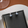 Crystal Top Pearl Look Small Stud Earrings in Two Colors view 7