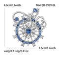Crystal Ship Anchor Brooch in Blue or Pink Colorways view 4