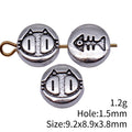 Antique Silver Cat Face and Fishbone Double Sided Flat Bead view 3