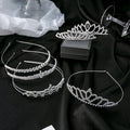 Silver Rhinestone Crown Tiara Headbands Geometric Styles view 1