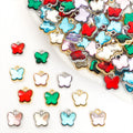 Crystal-Accented Gold Silver Butterfly Glass And Alloy Charms in 12 Styles view 1