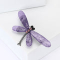 Translucent Dragonfly Brooch with Polished Metal and Decorative Accents view 3