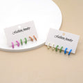 Pastel C Shape Mini Hoop Earring Three Pair Sets in Four Colorways view 2