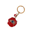 Red and Navy Rose Blue Evil Eye Metal Keychains in Two Styles view 5