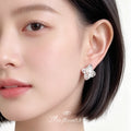 Silver Lace Quatrefoil Pearl Center Stud Earrings Style view 2