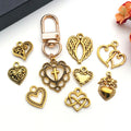 Matte Gold-Tone Heart and Letter Metal Charms with 26 Listed Options view 3