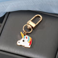 Gold Tone Colorful Enamel Unicorn Clip Keychains in Six Designs view 4