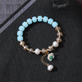 Beaded Stretch Bracelets Flower Pearl Charm Six Colors view 6