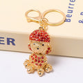Rhinestone Poodle Dog Keychain Gold Tone Sitting Charm view 7