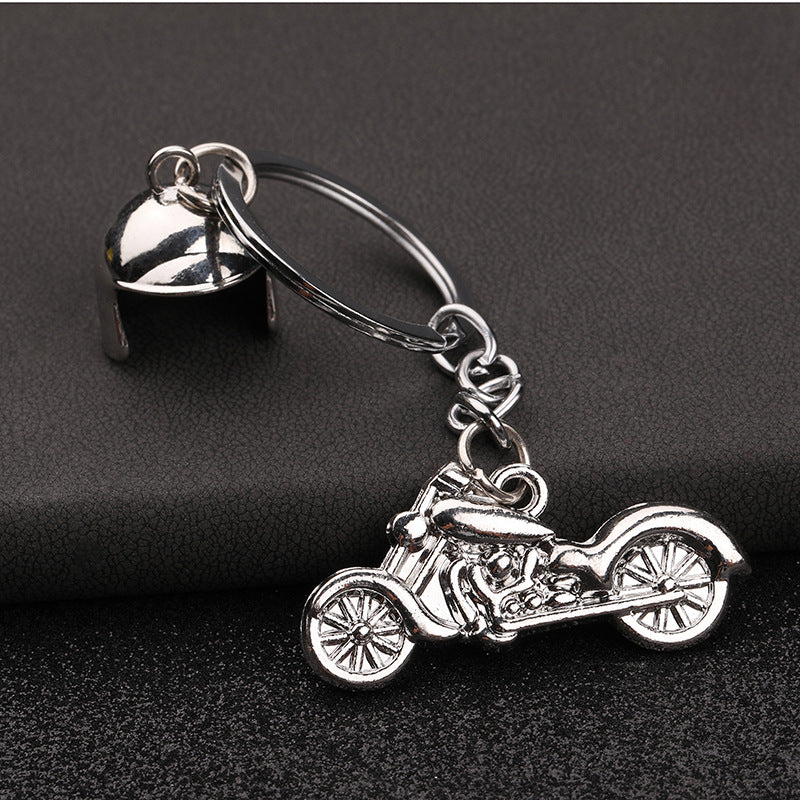 Harley Motorcycle Helmet Zinc Alloy Metal Keychain Gift Pendant