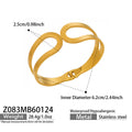 Gold Steel Sphere Wave Open Frame Hinge Bangle Bracelets view 7