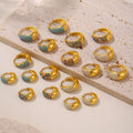 Teardrop Pave Hoop Earrings Zircon Blue Pine Three Sizes view 2