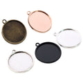 Round Alloy Pendant Cabochon Trays in Five Metal Finishes view 5