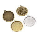 Tree Back Round Pendant Bezel Blank for Cabochon Craft view 5