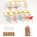Ballerina Dancer Keychain Rhinestone Gold Ring Nine Colors view 1