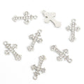 Crystal-Accented Gold Silver Cross Alloy Charms in 4 Styles view 6