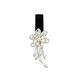 Pearl Flower Velvet and Crystal Flower Hair Clips Two Styles view 5