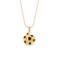 Gold Stainless Steel Spiral Pendant Necklace Multicolor Oil Drip view 5