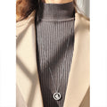 Rose Gold Steel LUCK Long Sweater Necklace Heart Rectangle view 4