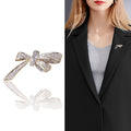 Crystal Bow Brooch In 2 Styles With Polished Metal And Decorative Details view 2