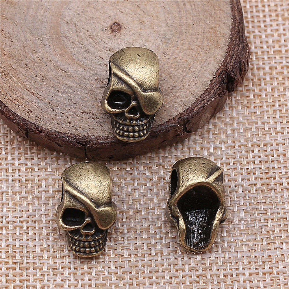 18x11x9mm 4g Multicolor Zinc Alloy Skull Large Hole Beads for Bracelet Jewelry Making