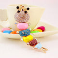 Multicolor Rhinestone Caterpillar Keychain With Lobster Clasp view 3