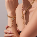 Crystal Heart Watch Chain Necklace and Bracelet Collection view 3