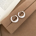 Sculpted Ridged Hoop Earrings in Gold and Silver Tone view 6