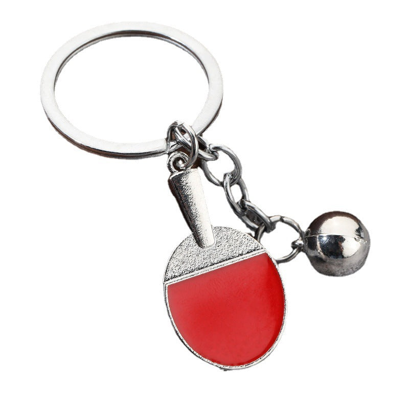 Table Tennis Paddle Metal Keychain Gift for Sports Fans