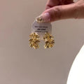 Gold Tone Layered Flower Stud Earrings for Women Fashion Jewelry view 6