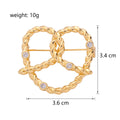 Gold Tone Heart Crystal Metal Brooch Pin for Jackets and Lapels view 2