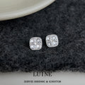 Silver Cushion Four Stone Zircon Stud Earrings Pair view 4
