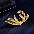 Gold Tone Ribbon Bow Metal Brooch Pin 6.5 x 3.5 cm view 3