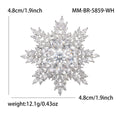 Crystal Snowflake Brooch in Blue or Clear Silver Tone view 7