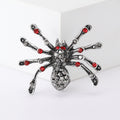 Crystal Spider Brooch in Red Gold or Black Silver Finish view 7