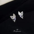 Silver-Tone Purple Marquise Butterfly CZ Stud Earrings view 6
